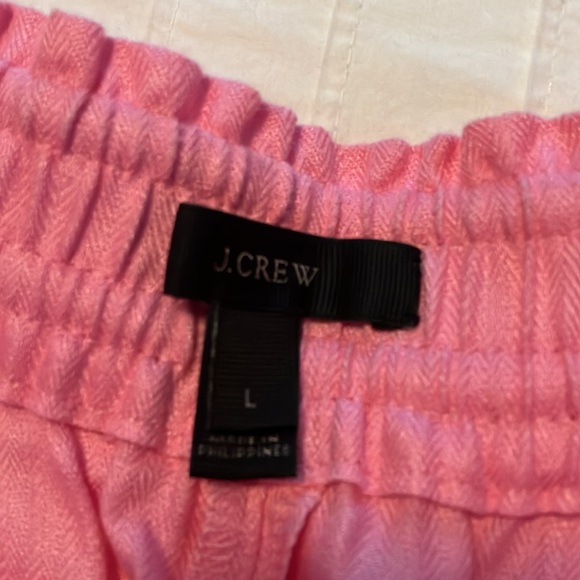 J Crew pink linen elastic waist pull on shorts - Picture 4 of 9